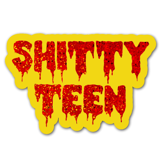 Yellow and Red Shitty Teen Sticker